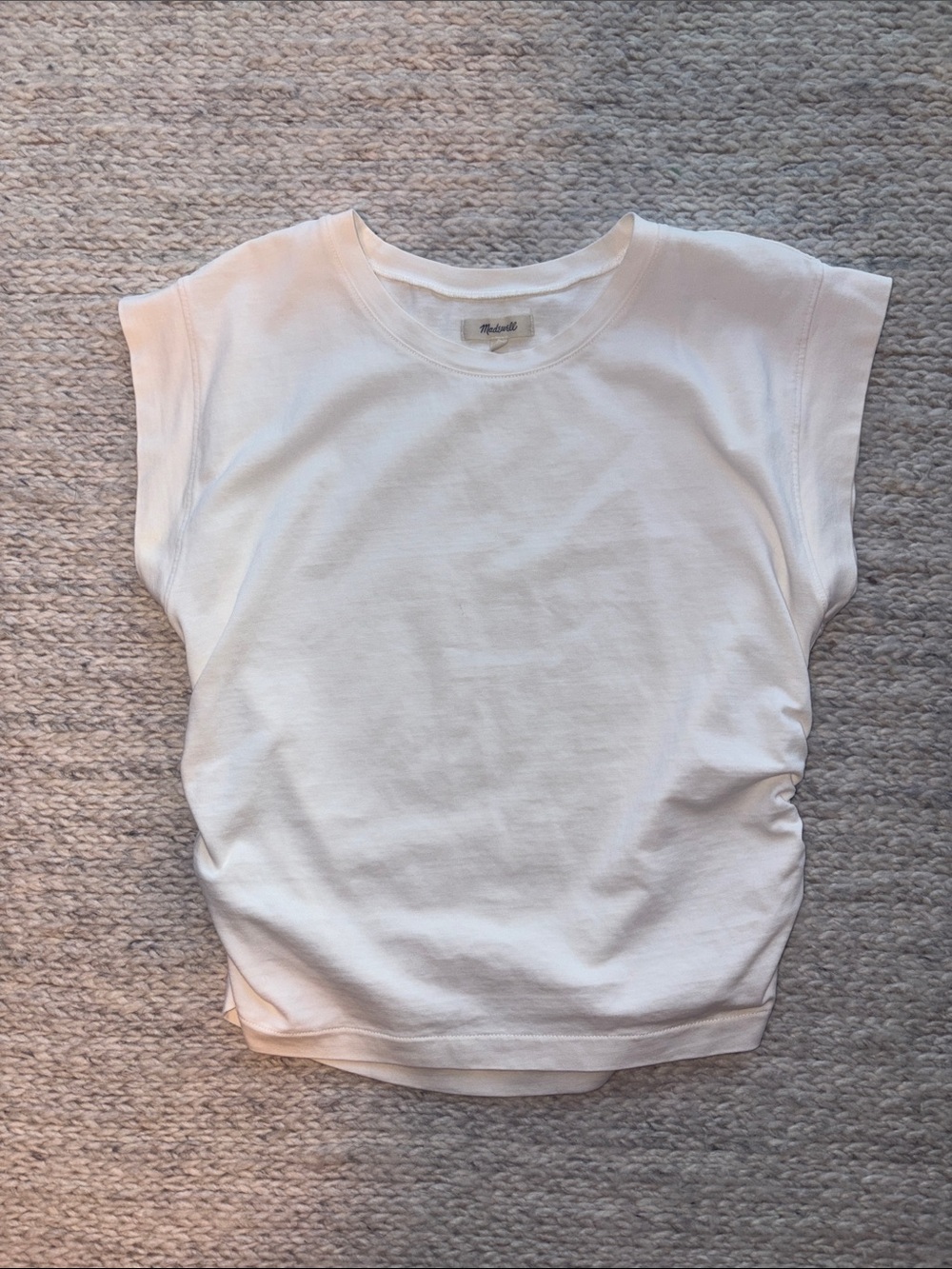 Madewell Side Cinch Muscle Tee, Cream, Medium
